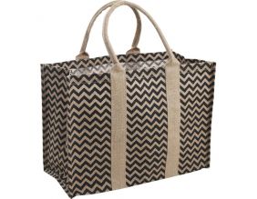 Sac en jute plastifiée (Chevron noir)