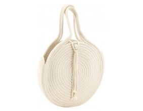 Sac rond en corde de coton et jute (Blanc cassé)