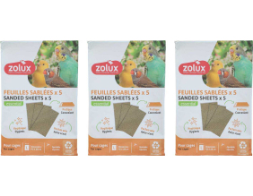 Sachet de feuilles sablées pour cage oiseaux domestiques (3 sachets de 5 feuilles de 43 x 28 cm)