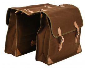 Sacoche à vélo en coton et cuir (Marron)