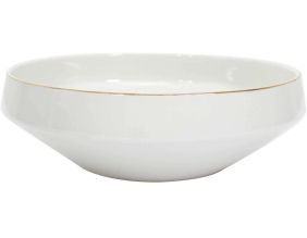 Saladier en porcelaine liseré doré 25 cm