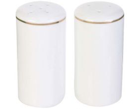 Salière et poivrière en porcelaine liseré doré
