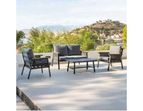 Salon de jardin en aluminium Casablanca (Anthracite et gris)