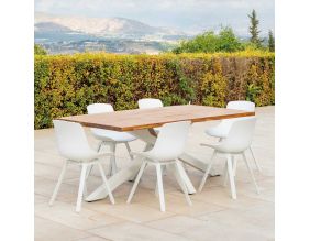 Salon de jardin en aluminium et bois Tarifa