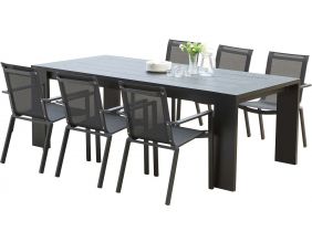 Salon de jardin en aluminium gris Ibiza 6 personnes
