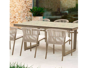 Salon de jardin en aluminium imitation bois 6 personnes Masai