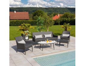 Salon de jardin en aluminium 6 personnes Cabrera (Anthracite)