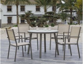 Salon de jardin en aluminium et textilène Corcega