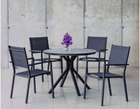 Salon de jardin en aluminium et textilène Giglio (Anthracite)