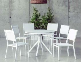 Salon de jardin en aluminium et textilène Giglio (Blanc)