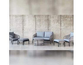Salon de jardin détente en aluminium et cordes 4 places Yina