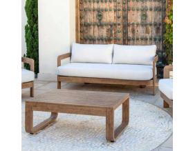 Salon de jardin détente en aluminium imitation bois Corcega