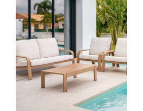 Salon de jardin détente en aluminium imitation bois Sudafrica
