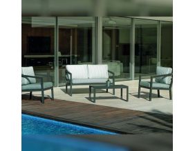 Salon de jardin détente en aluminium 5 personnes Praga