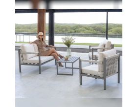 Salon de jardin détente en aluminium 4 places Damasco