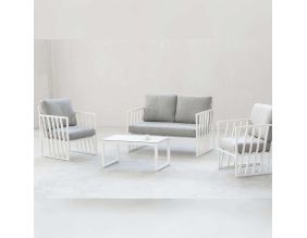 Salon de jardin détente en aluminium 4 places Lovenia