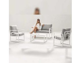 Salon de jardin détente en aluminium 4 places Senia
