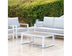 Salon de jardin détente en aluminium 5 places Turquia (Blanc et gris)