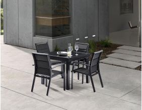 Salon de jardin moderne 4 personnes Modulo (Noir)