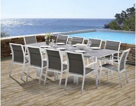 Salon de jardin moderne 10 personnes Modulo (Blanc)