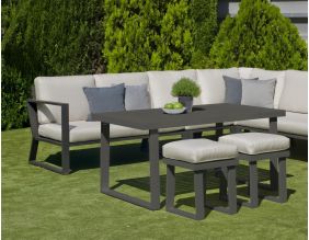 Salon de jardin avec sofa en aluminium Bolon (Anthracite et gris clair)