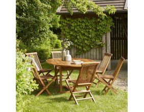 Salon de jardin en teck huilé Sofia (Table et 6 chaises)