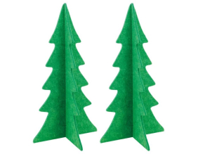 Sapin en feutrine verte (60 cm - Lot de 2)