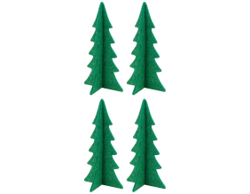 Sapin en feutrine verte (40 cm - Lot de 4)