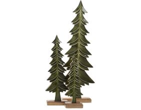 Sapins décoratifs en bois de manguier vert (Lot de 3)