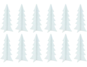 Sapins décoratifs en feutrine 20 cm (Lot de 12) (Blanc)