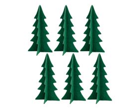 Sapins décoratifs en feutrine 20 cm (Lot de 12) (Vert)