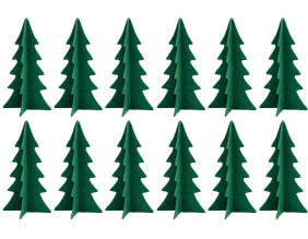 Sapins décoratifs en feutrine 20 cm (Lot de 12) (Vert)