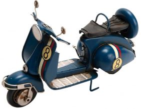 Scooter italien décoratif en métal (Bleu)
