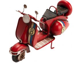 Scooter italien décoratif en métal (Rouge)