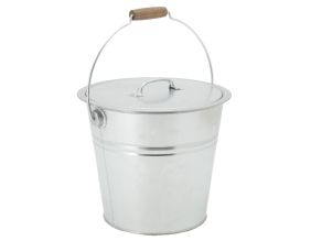 Composteur/seau à pellets, cendres en métal galvanisé (Rond 10 Litres)