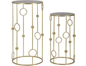 Selettes en métal doré Cage (Lot de 2)