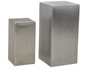 Sellettes carrées en zinc titanium (lot de 2)