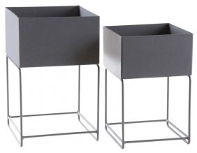 Sellettes de jardin en métal (Lot de 2) (Carré)