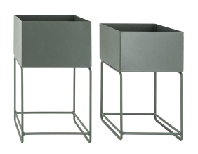 Sellettes de jardin en métal (Lot de 2) (Carré)