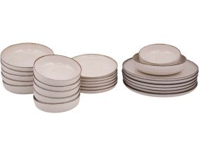 Service de table en porcelaine Point 24 pièces (Cannelle)