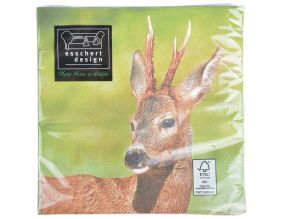 Serviette en papier de soie avec motifs (Lot de 20) (Biche)