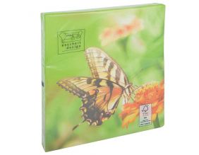 Serviette en papier de soie avec motifs (Lot de 20) (Papillon)