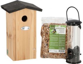 Set abri mangeoire et graines oiseaux (Pour mésanges charbonnières)