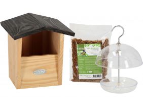 Set abri mangeoire et graines oiseaux (Pour rouge-gorges)