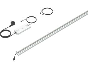 Set 1 barette lumineuse transformateur et prolongateur pour clôture en métal et gabions 2.46 m (Argent)