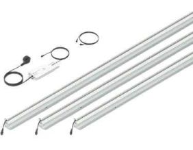 Set 3 barettes lumineuses transformateur et prolongateur pour clôture composite 1.73 m (Argent)