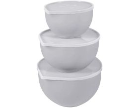 Set de 3 bols patissier avec couvecle (Gris)