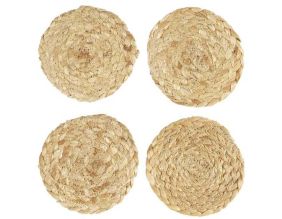 Set de 4 dessous de verre en jute 10 cm