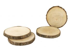 Set de 4 dessous de verre en rondin de bois 11 cm