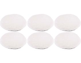Set de 6 galettes de chaise en polyester imitation fourrure 34 cm (Ecru)